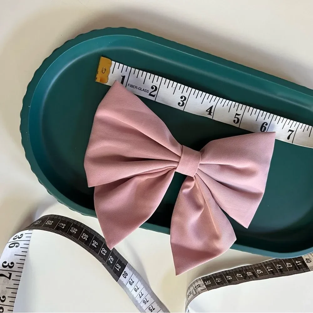 NWOT XL Mauve Pale Pink Oversized Hair Bow Barette Clip